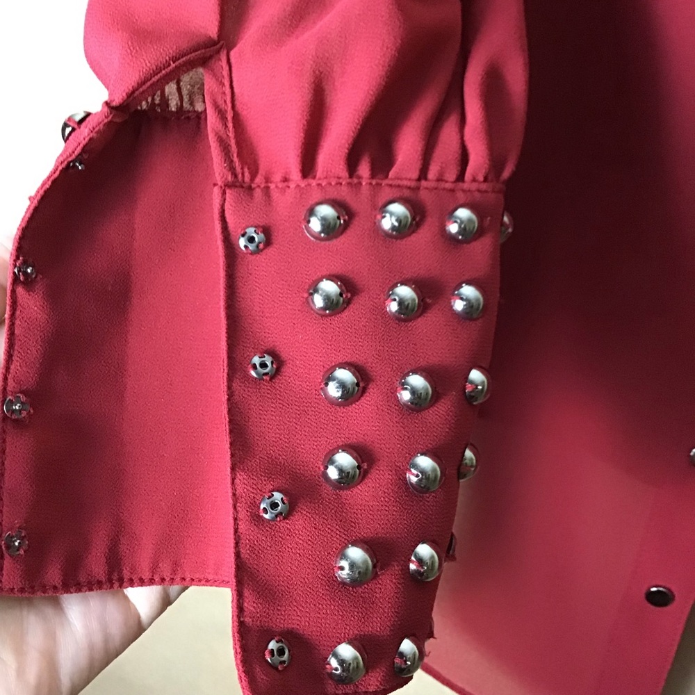 Double Zero Maroon long sleeve blouse, SZ Small
